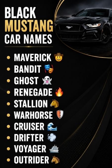 Black Mustang Car Names
