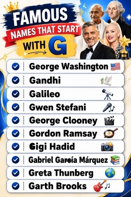 Famous Names That Start With G