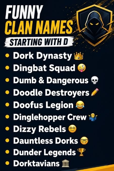 Funny Clan Names Starting With D