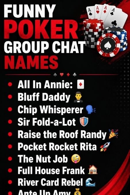 Funny Poker Group Chat Names