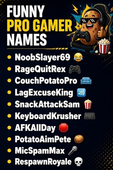 Funny Pro Gamer Names