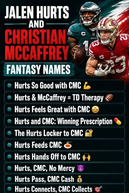 Jalen Hurts And Christian McCaffrey Fantasy Names