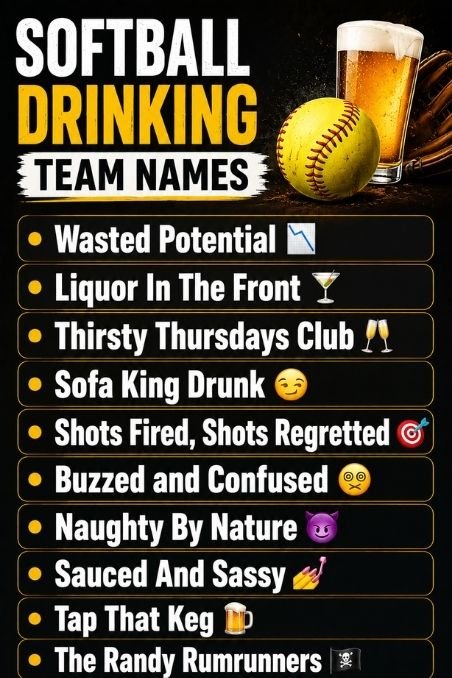 Softball Drinking Team Names