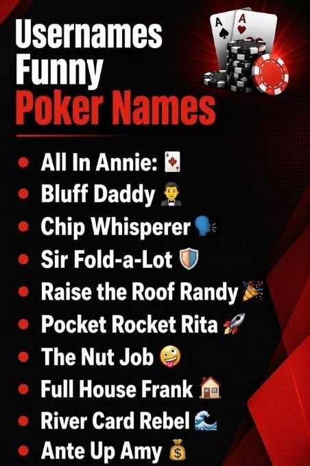 Usernames Funny Poker Names
