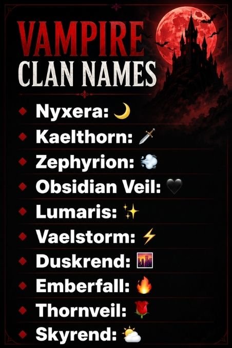 Vampire Clan Names