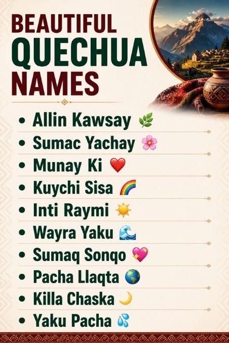 Beautiful Quechua Names