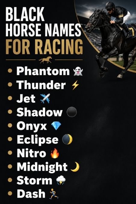 Black Horse Names For Racing