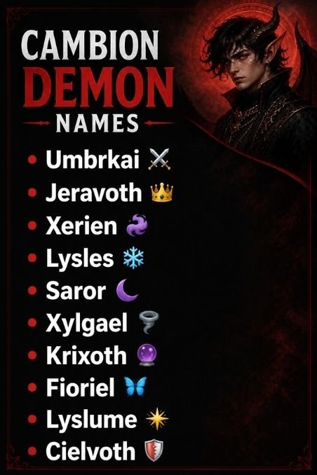 Cambion Demon Names
