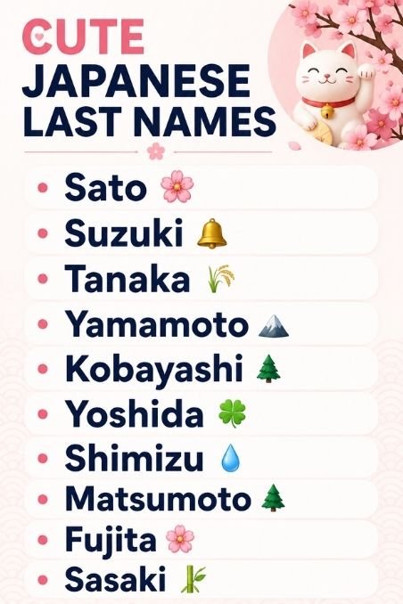 Cute Japanese Last Names