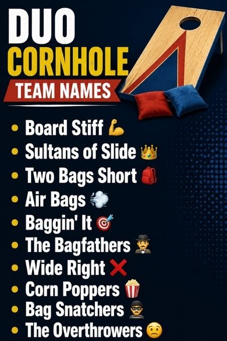 Duo Cornhole Team Names