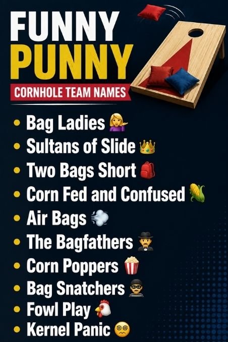 Funny Punny Cornhole Team Names