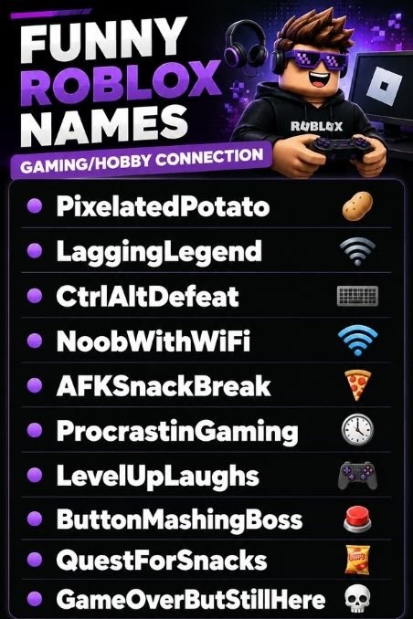 Funny Roblox Names Gaming/Hobby Connection