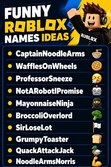 Funny Roblox Names Ideas