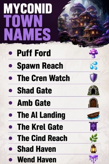 Myconid Town Names