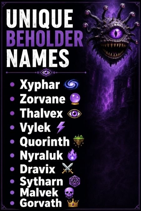 Unique Beholder Names