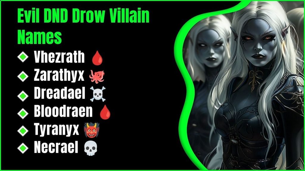 Evil DND Drow Villain Names