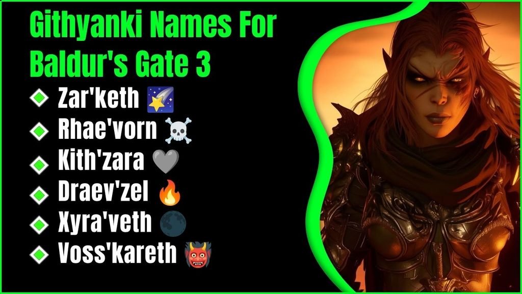 Githyanki Names For Baldur's Gate 3