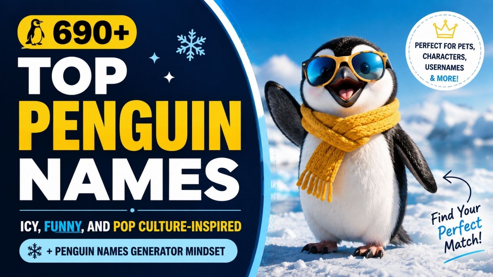 690+ Penguin Names That Will Make You Waddle Back for More Cute, Funny, Cool And Famous Picks