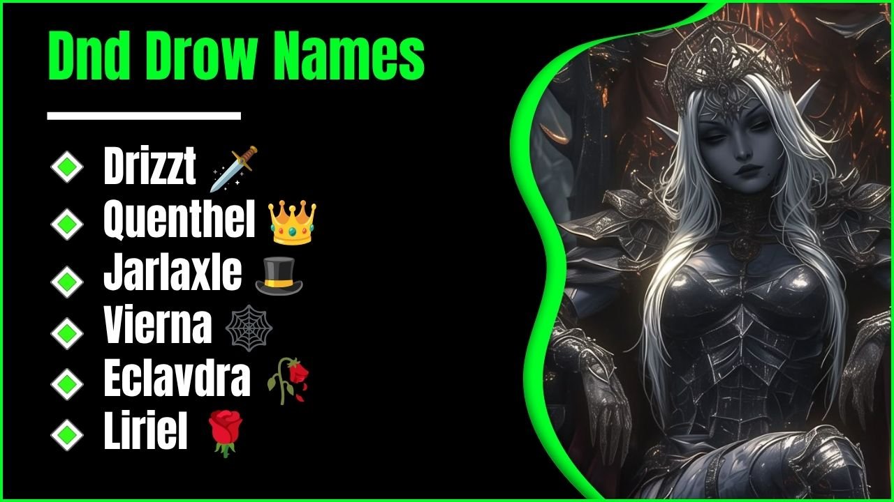 Dnd Drow Names: 574+ Dark Elf Name Ideas For Your Next Character