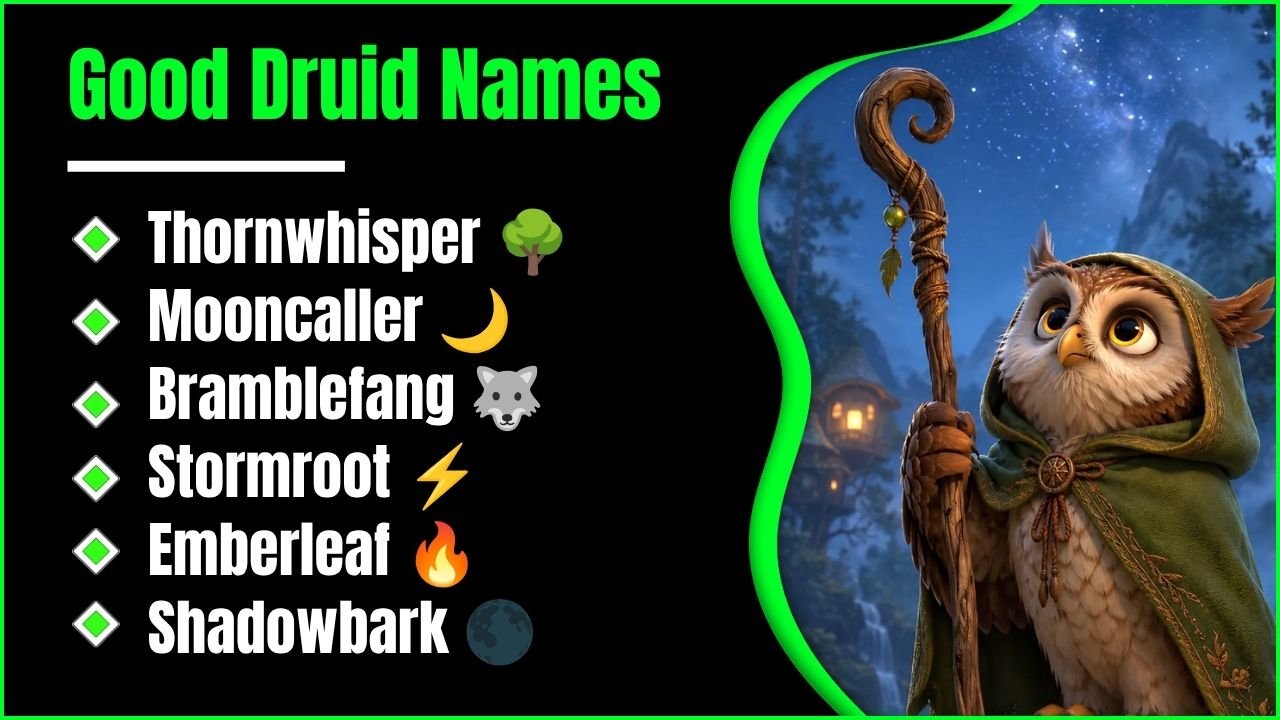 Good Druid Names: 324+ Ideas For WoW, D&D, Baldur's Gate 3, Diablo 4 And More